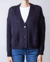 Roberto Collina - Cardigan Lana Alpaca Blu Notte Donna F47010 10 NAVY I25