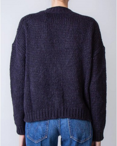 Roberto Collina - Cardigan Lana Alpaca Blu Notte Donna F47010 10 NAVY I25