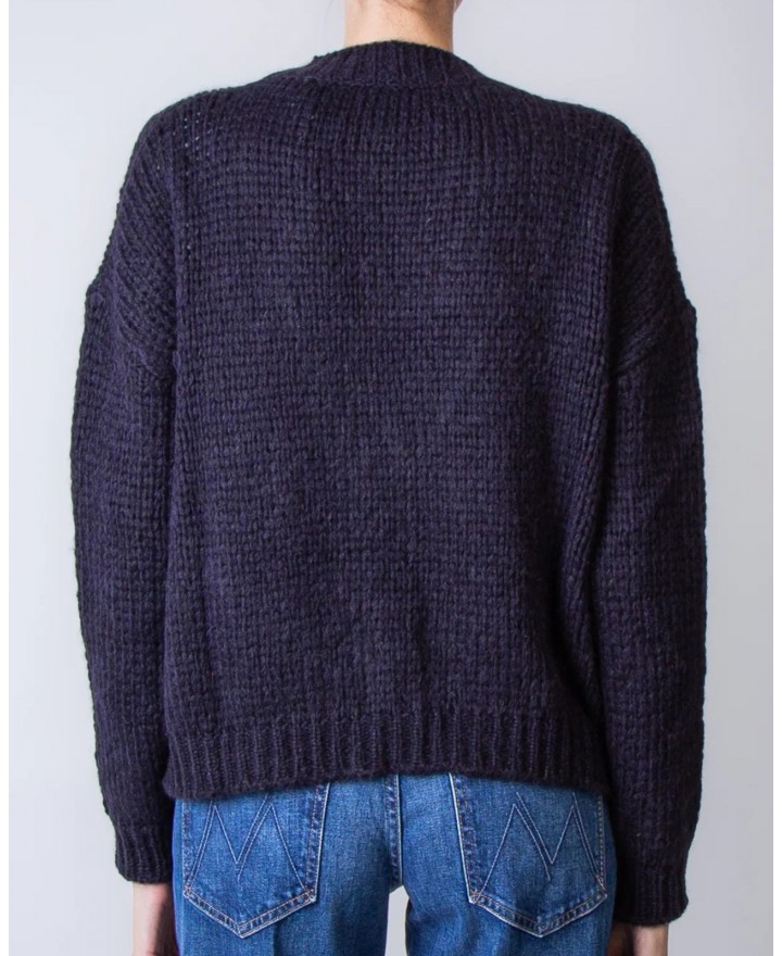 Roberto Collina - Cardigan Lana Alpaca Blu Notte Donna F47010 10 NAVY I25