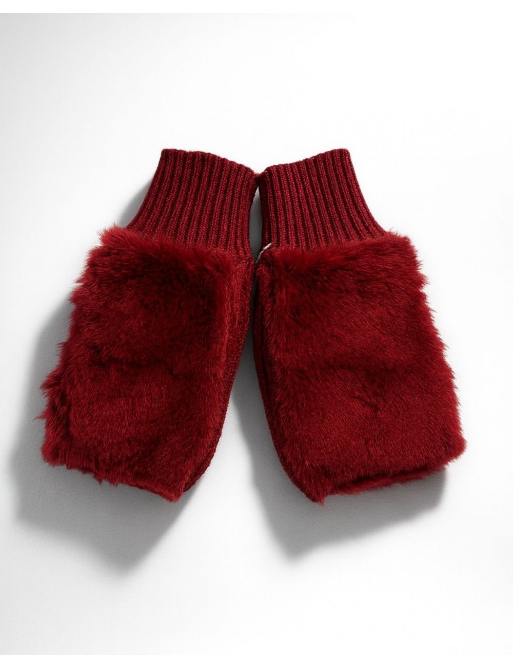 Alpo - Manicotto Lana Pelo Rex Bordeaux Donna 838MC BURGUNDY I25