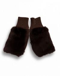 Alpo - Manicotto Lana Pelo Rex Marrone Donna 838MC MARRONE I25