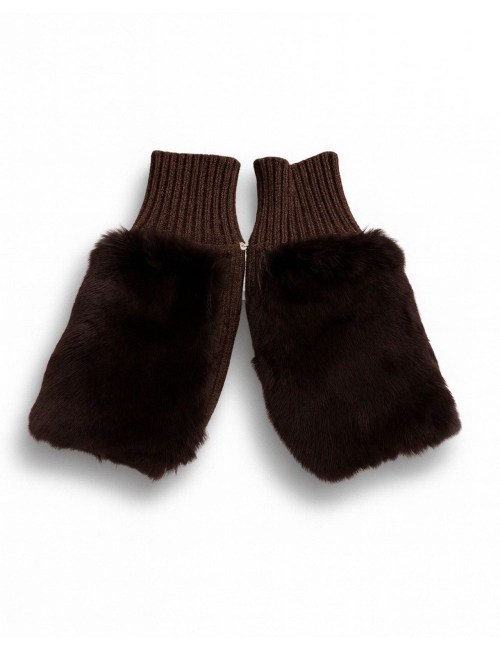 Alpo - Manicotto Lana Pelo Rex Marrone Donna 838MC MARRONE I25