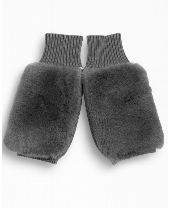 Alpo - Manicotto Lana Pelo Rex Grigio Donna 838MC GRIGIO I25