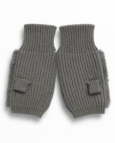 Alpo - Manicotto Lana Pelo Rex Grigio Donna 838MC GRIGIO I25