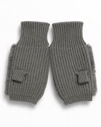 Alpo - Manicotto Lana Pelo Rex Grigio Donna 838MC GRIGIO I25