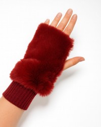 Alpo - Manicotto Lana Pelo Rex Bordeaux Donna 838MC BURGUNDY I25