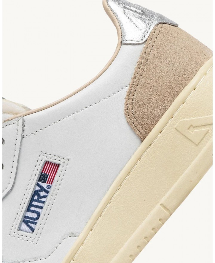 Autry - Scarpa Medalist Pelle/Suede Bianca/Argento Donna AULW LS74 CON