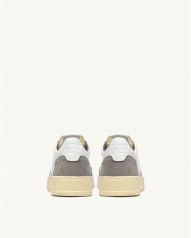 Autry - Scarpa Medalist Pelle Morbida/Suede Bianca/Grigia Perla Uomo AULM FT01 CON
