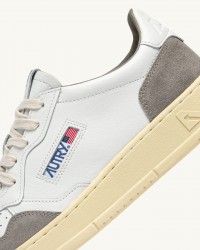 Autry - Scarpa Medalist Pelle Morbida/Suede Bianca/Grigia Perla Uomo AULM FT01 CON