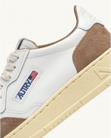 Autry - Medalist Shoe Soft Leather/Suede White/Brown Men's AULM FT02 CON