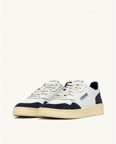Autry - Scarpa Medalist Pelle Morbida/Suede Bianca/Blu Uomo AULM FT07 CON