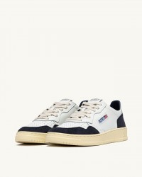 Autry - Scarpa Medalist Pelle Morbida/Suede Bianca/Blu Uomo AULM FT07 CON