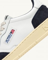 Autry - Scarpa Medalist Pelle Morbida/Suede Bianca/Blu Uomo AULM FT07 CON