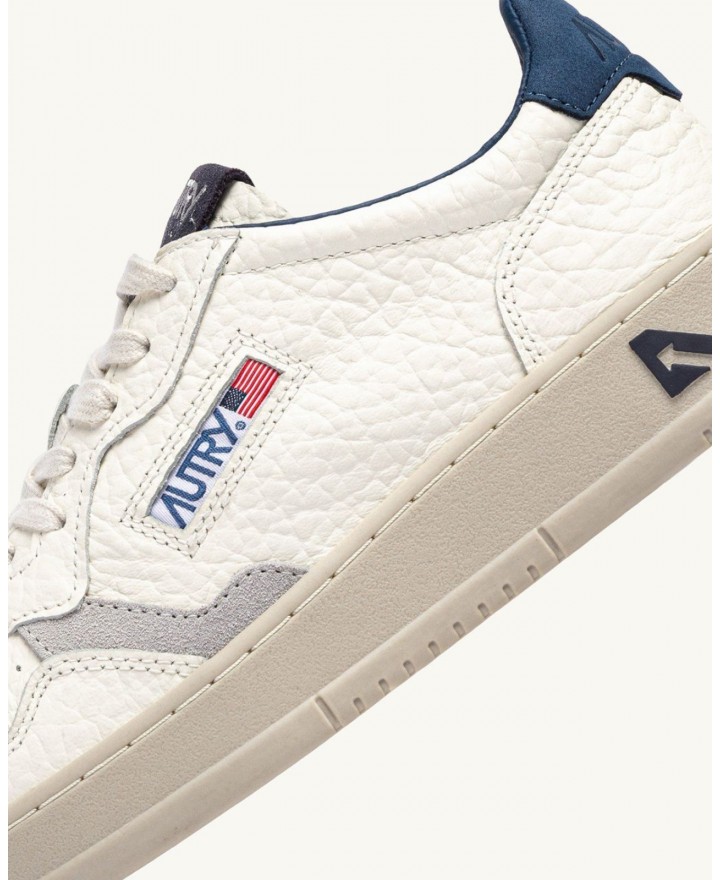 Autry - Scarpa Medalist Pelle Martellata Avorio/Blu Uomo AULM NE12 CON