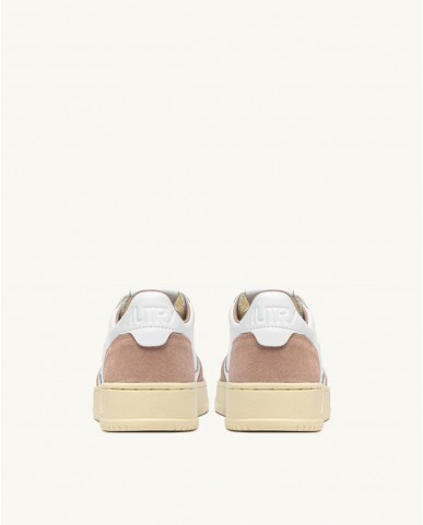 Autry - Scarpa Medalist Pelle Morbida/Suede Bianca/Rosa Antico Donna AULW FT04 CON
