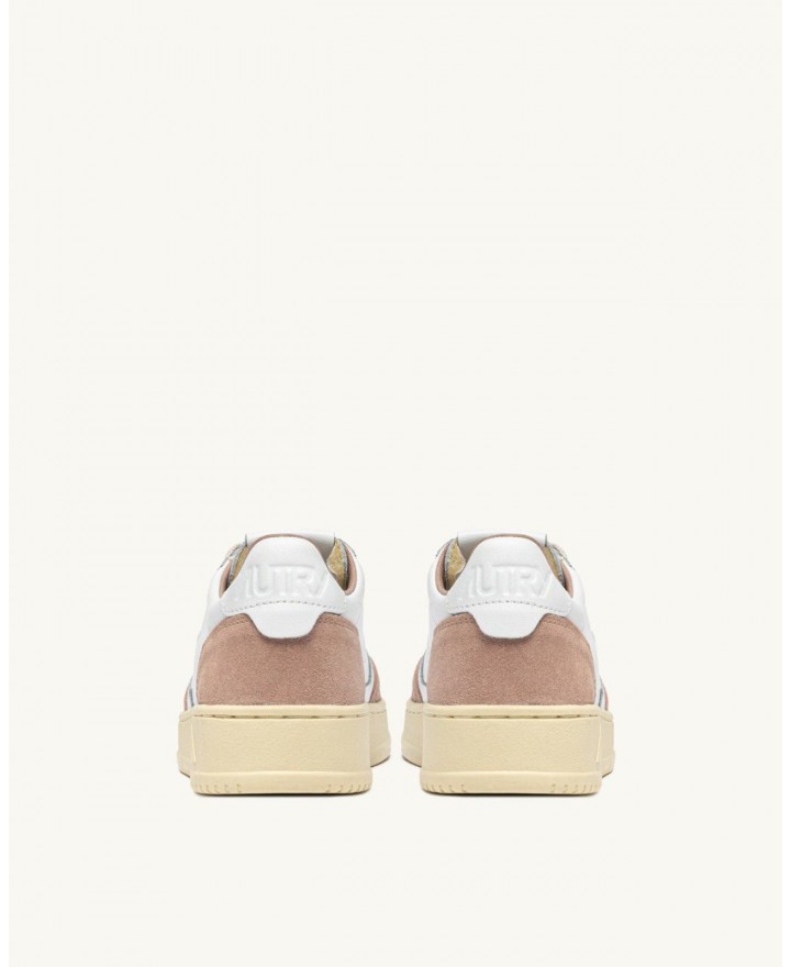 Autry - Scarpa Medalist Pelle Morbida/Suede Bianca/Rosa Antico Donna AULW FT04 CON