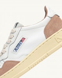 Autry - Scarpa Medalist Pelle Morbida/Suede Bianca/Rosa Antico Donna AULW FT04 CON