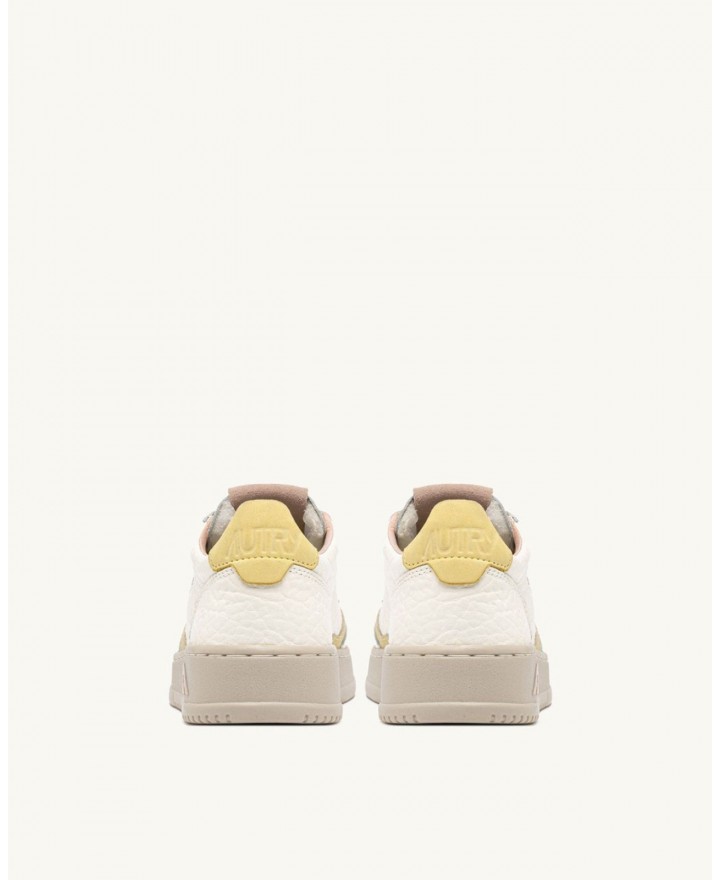 Autry - Scarpa Medalist Pelle Martellata Avorio/Gialla Donna AULW NE14 CON