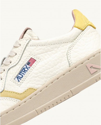 Autry - Scarpa Medalist Pelle Martellata Avorio/Gialla Donna AULW NE14 CON