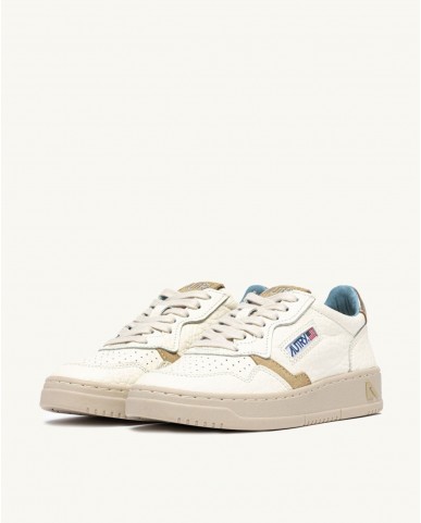 Autry - Scarpa Medalist Pelle Martellata Avorio/Oro Donna AULW NE15 CON