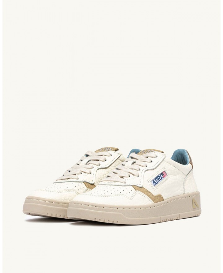 Autry - Scarpa Medalist Pelle Martellata Avorio/Oro Donna AULW NE15 CON