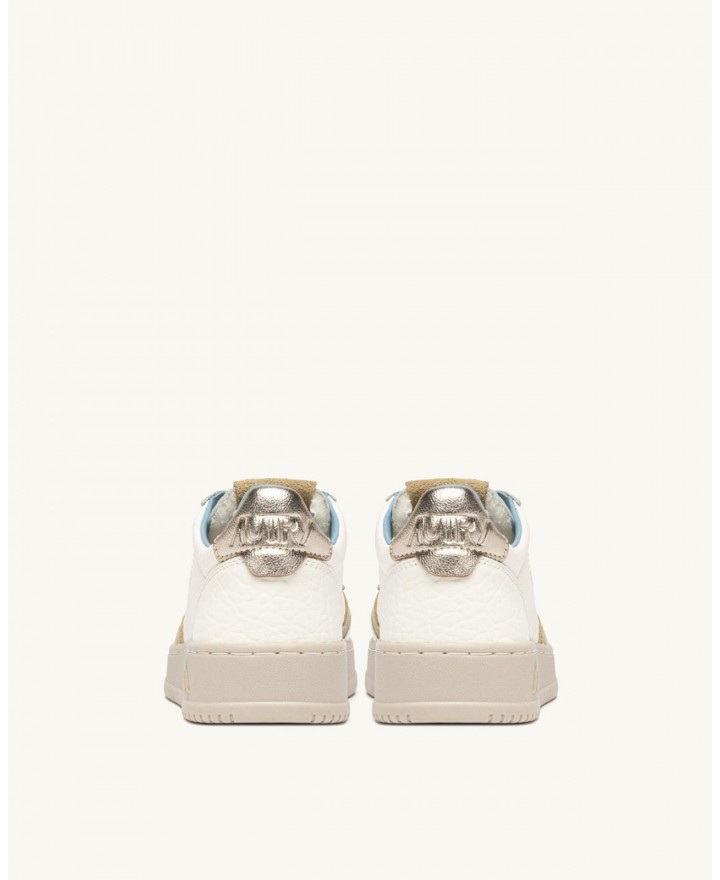 Autry - Scarpa Medalist Pelle Martellata Avorio/Oro Donna AULW NE15 CON