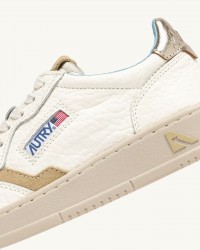 Autry - Scarpa Medalist Pelle Martellata Avorio/Oro Donna AULW NE15 CON
