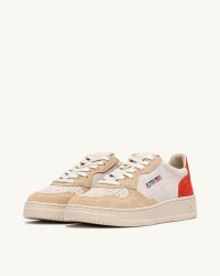 Autry - Scarpa Medalist Suede Beige/Rossa Donna AULW TS25 CON