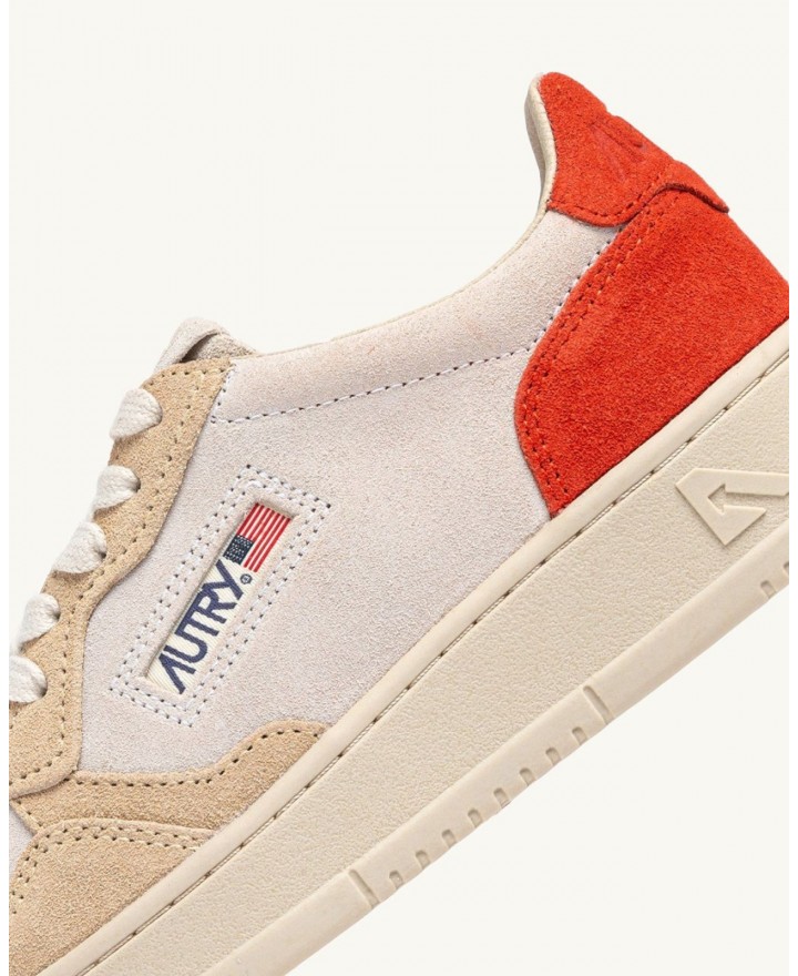 Autry - Scarpa Medalist Suede Beige/Rossa Donna AULW TS25 CON