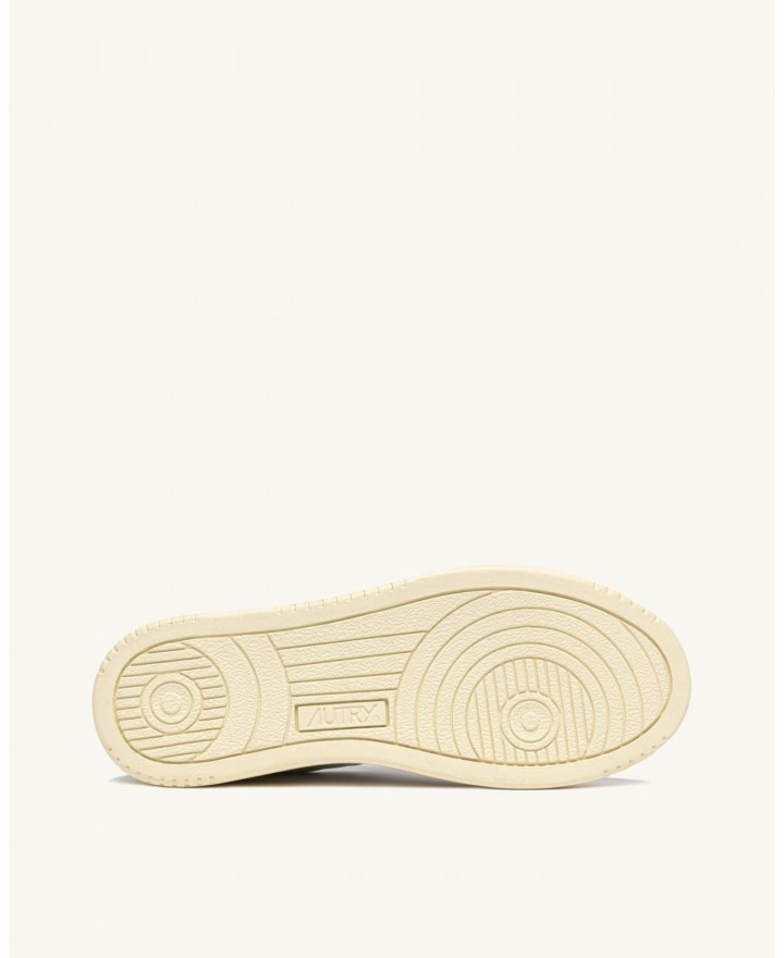 Autry - Scarpa Medalist Pelle Bianca Lacci Argento Donna AULW SW02 CON