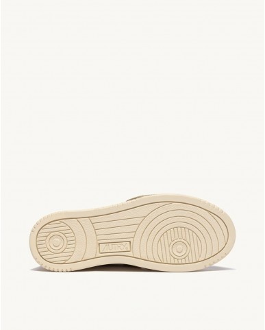 Autry - Scarpa Medalist Pelle Bianca Lacci Oro Donna AULW SW01 CON