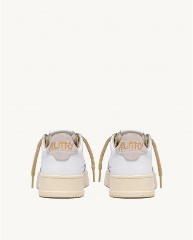 Autry - Women's Medalist White Leather Shoe Laces Gold AULW SW01 CON