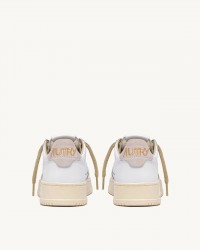 Autry - Women's Medalist White Leather Shoe Laces Gold AULW SW01 CON