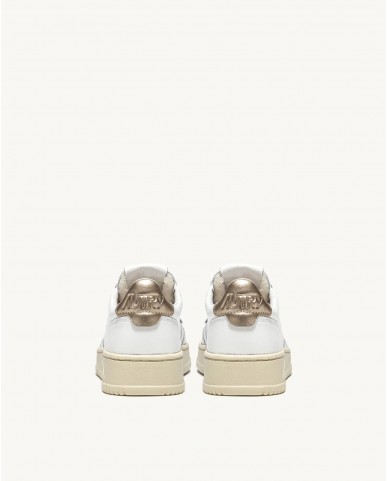 Autry - Scarpa Medalist Pelle Bianca/Oro Donna AULW LL06 CON