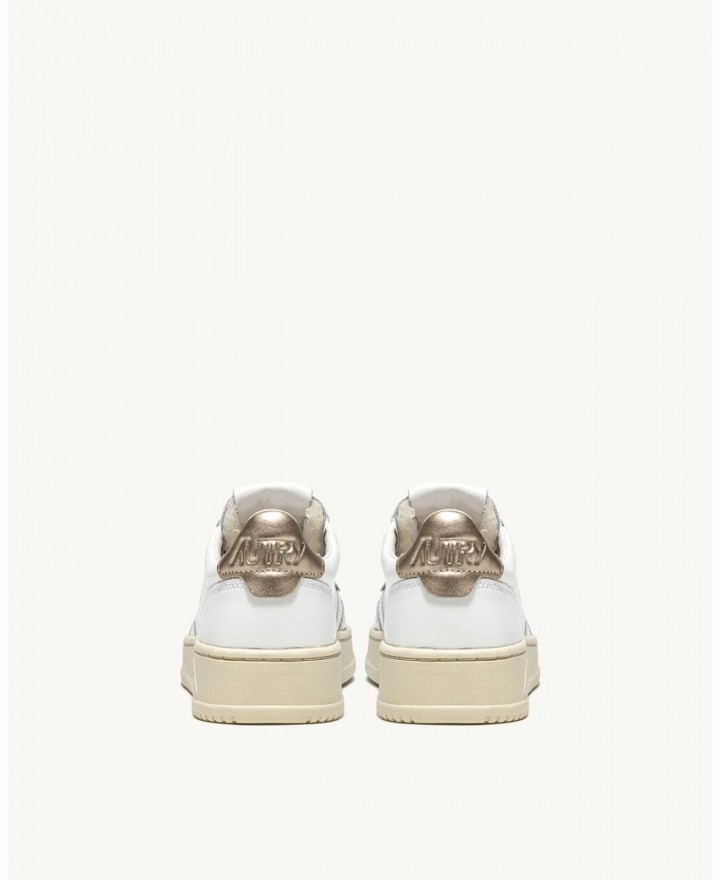 Autry - Scarpa Medalist Pelle Bianca/Oro Donna AULW LL06 CON