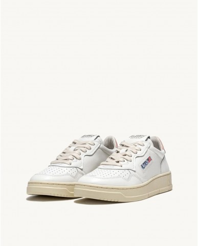Autry - Medalist Leather White/Pink Women's Shoe AULW LL16 CON