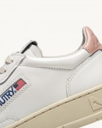 Autry - Scarpa Medalist Pelle Bianca/Rosa Cipria Donna AULW LL16 CON