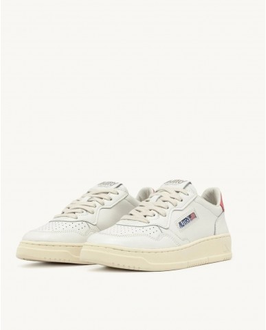 Autry - Scarpa Medalist Pelle Bianca/Pesca Donna AULW LL78 CON