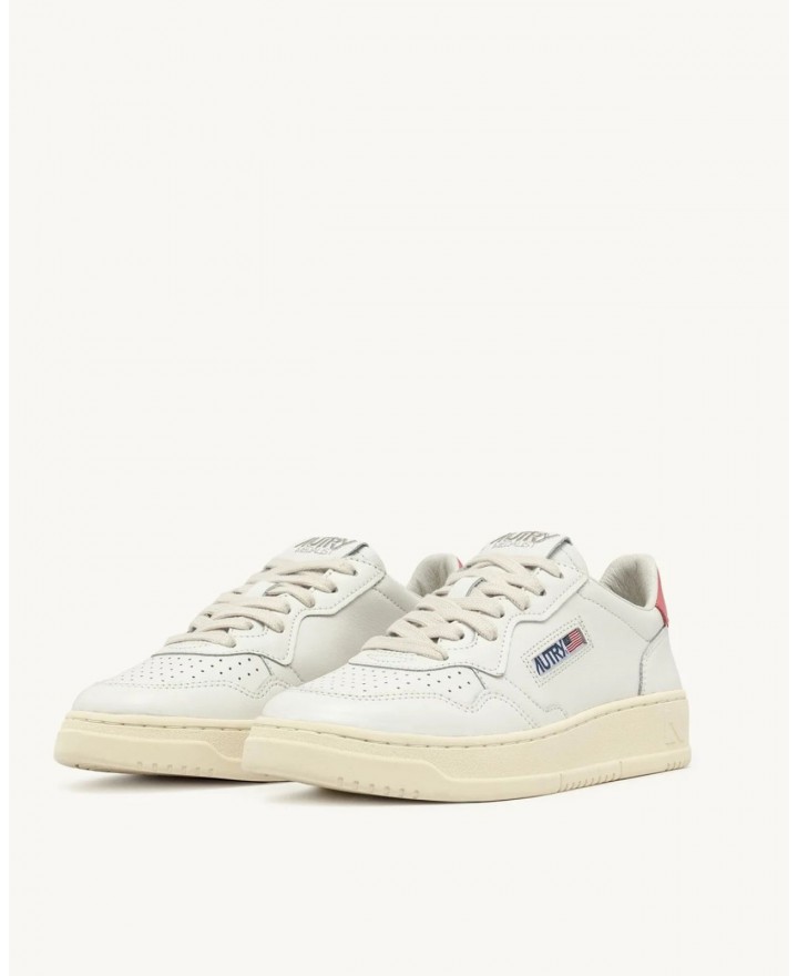 Autry - Scarpa Medalist Pelle Bianca/Pesca Donna AULW LL78 CON