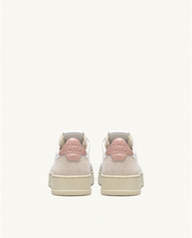 Autry - Scarpa Medalist Pelle/Suede Bianca/Rosa Cipria Donna AULW LS37 CON