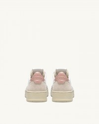 Autry - Scarpa Medalist Pelle/Suede Bianca/Rosa Cipria Donna AULW LS37 CON