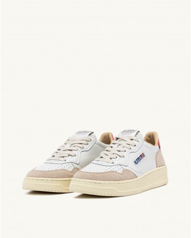 Autry - Medalist Leather/Suede White/Peach Women's Shoe AULW LS78 CON