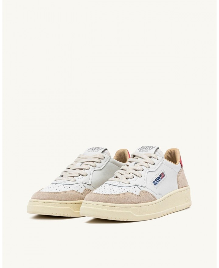 Autry - Medalist Leather/Suede White/Peach Women's Shoe AULW LS78 CON