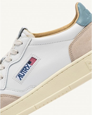 Autry - Women's Medalist Leather/Suede Shoe White/Powdery Blue AULW LS79 CON