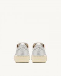Autry - Scarpa Medalist Pelle Bicolor Laminata Argento Donna AULW WB18 CON