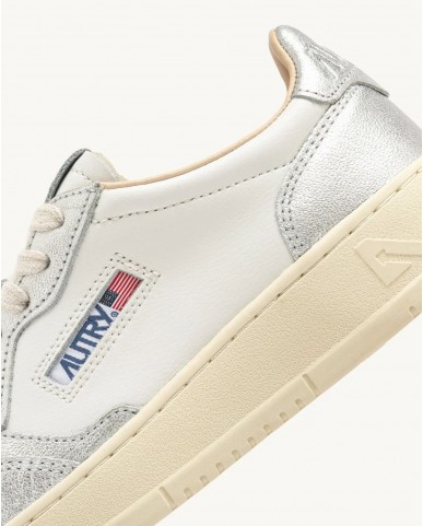 Autry - Women's Medalist Leather Bicolor Laminated Silver Shoe AULW WB18 CON
