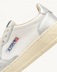 Autry - Scarpa Medalist Pelle Bicolor Laminata Argento Donna AULW WB18 CON