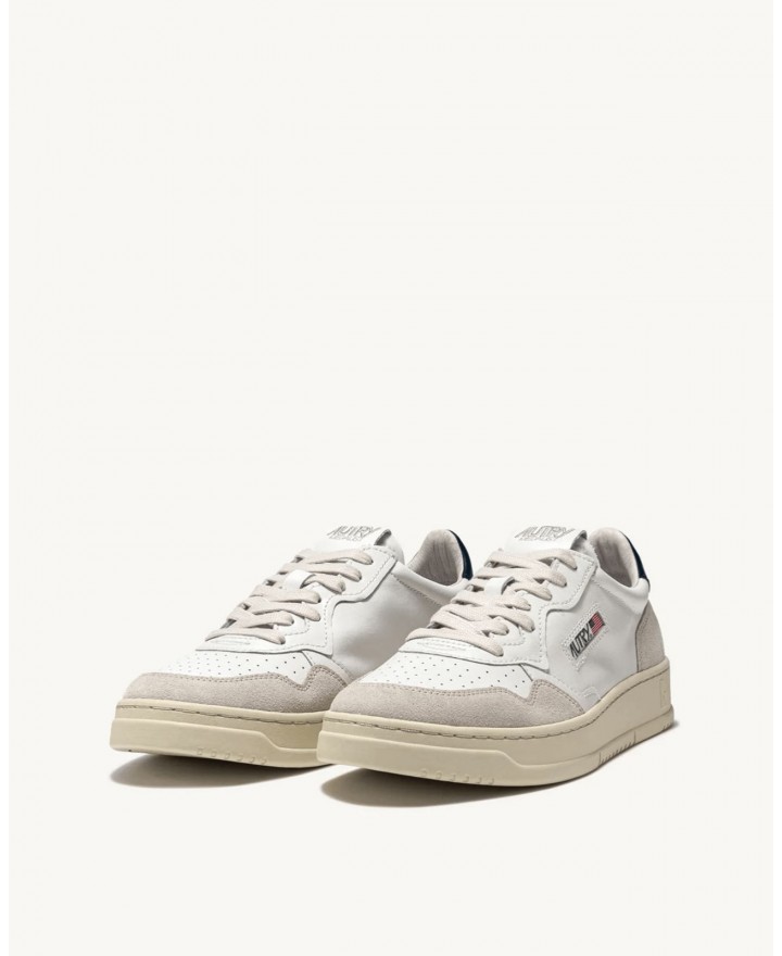 Autry - Scarpa Medalist Pelle/Suede Bianca/Blu Uomo AULM LS28 CON