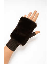 Alpo - Manicotto Lana Pelo Rex Marrone Donna 838MC MARRONE I25