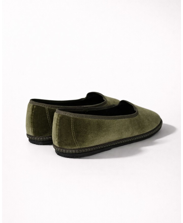 Fratta - Friulane Velluto Liscio Verde Oliva Donna 000205 VERDE OLIVA CON